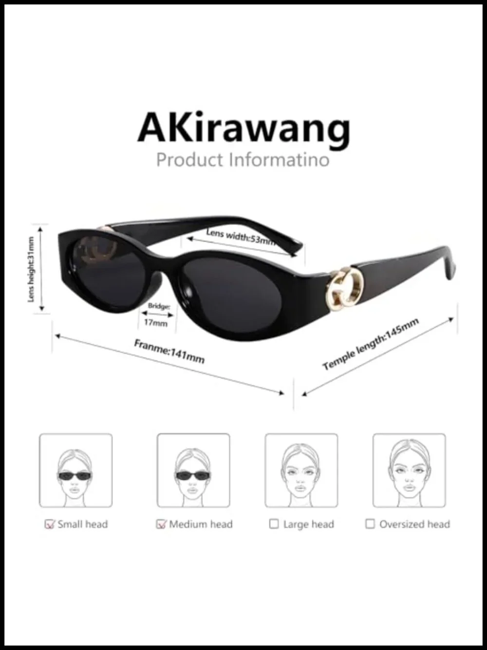 Retro Oval Cat Eye Sunglasses UV Protection Lightweight Vintage